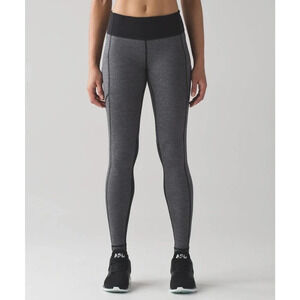 Lululemon Speed Tight V Heathered Black Deep Coal